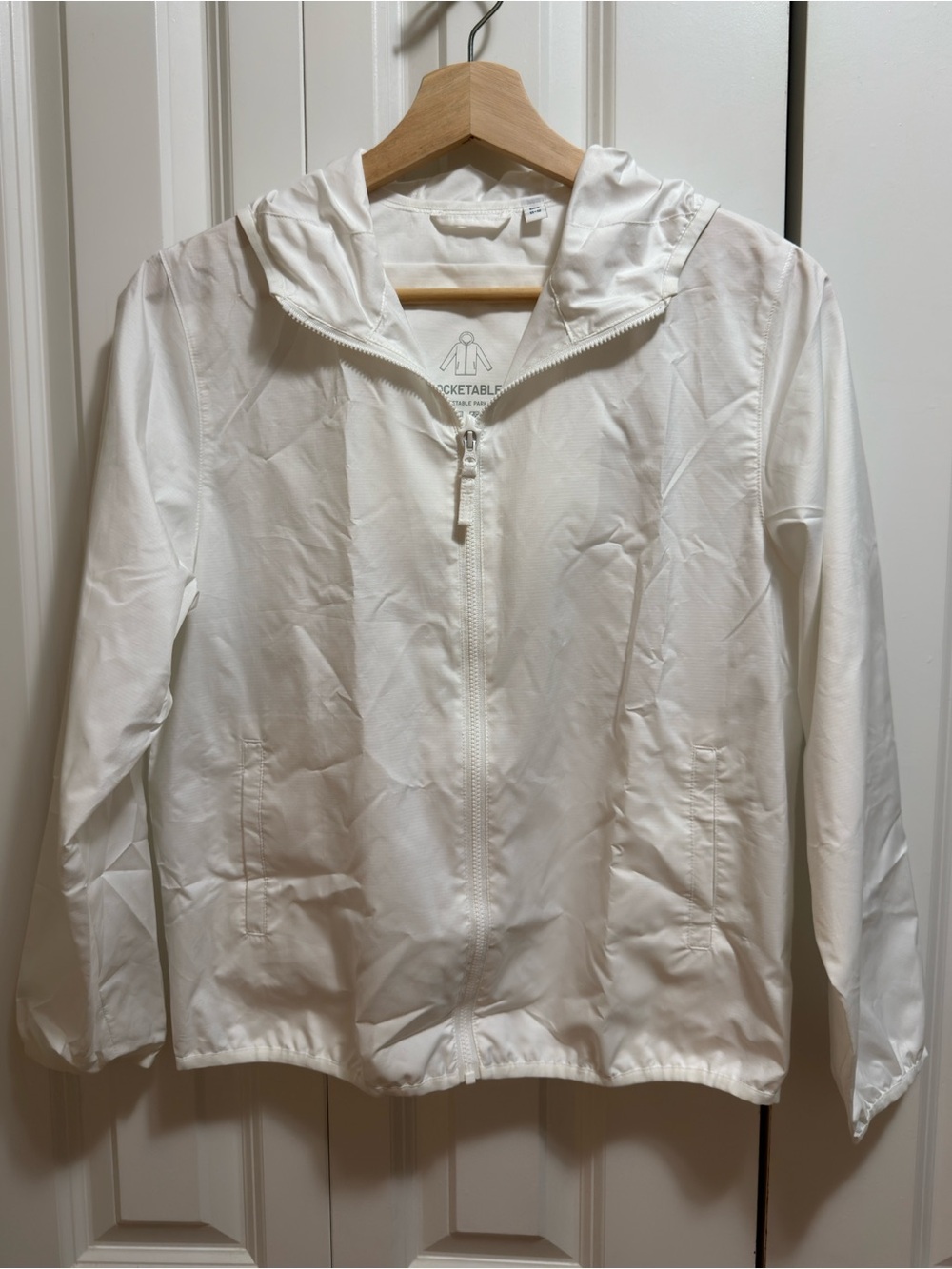 UNIQLO Kids Pocketable Parka White Jacket Size 11-12Y
